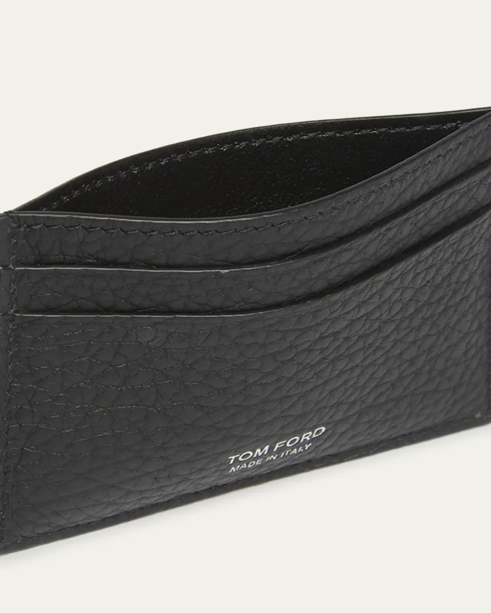 TOM FORD Men's Leather Elongated T Line Card Holder | Thumbnail 4 TOM FORD Men's Leather Elongated T Line Card Holder | Thumbnail 4