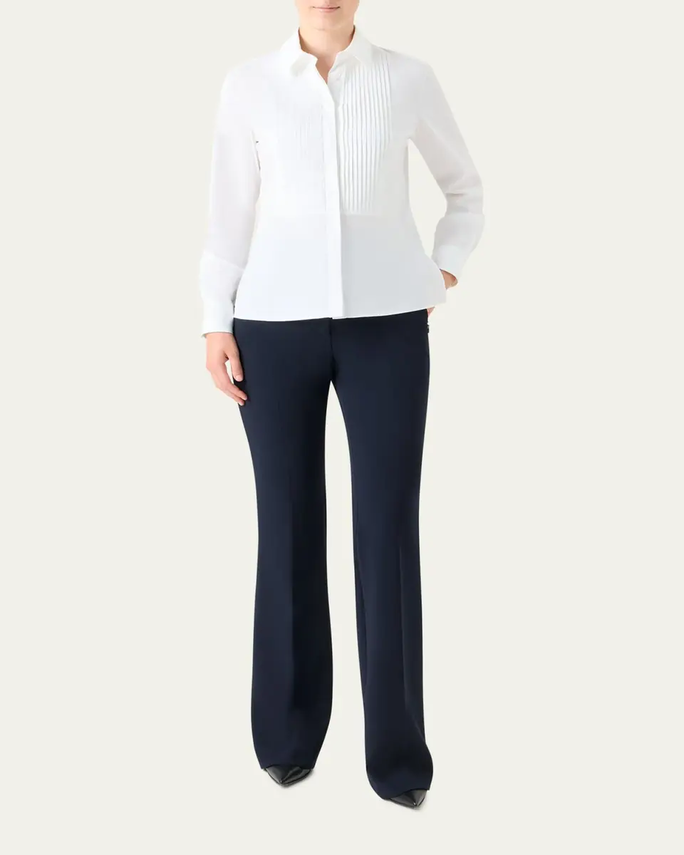 Akris Farida Stretch Wool Bootcut Trousers | Thumbnail 2 Akris Farida Stretch Wool Bootcut Trousers | Thumbnail 2