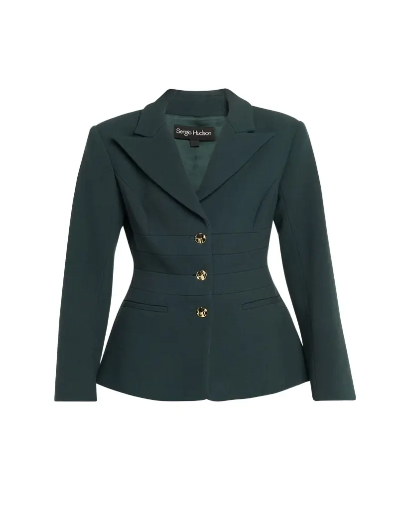 Sergio Hudson Waisted Single-Breasted Jacket | Image 1 Sergio Hudson Waisted Single-Breasted Jacket | Image 1