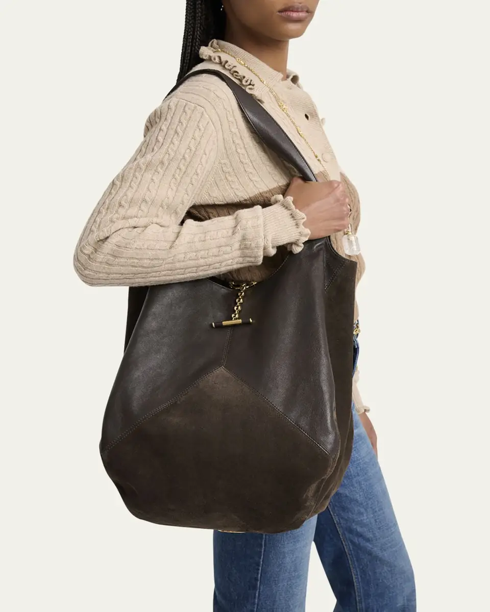 Chloé Balloon Patchwork Leather & Suede Tote Bag | Thumbnail 2 Chloé Balloon Patchwork Leather & Suede Tote Bag | Thumbnail 2
