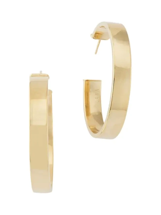 Vanity Hollow Hoop Earrings, 40mm