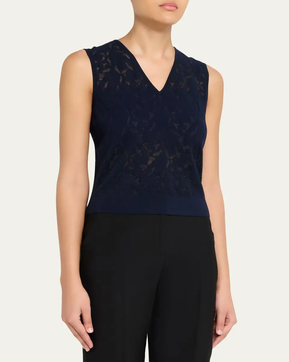Akris Whitecaps Knit V-Neck Vest | Thumbnail 8 Akris Whitecaps Knit V-Neck Vest | Thumbnail 8