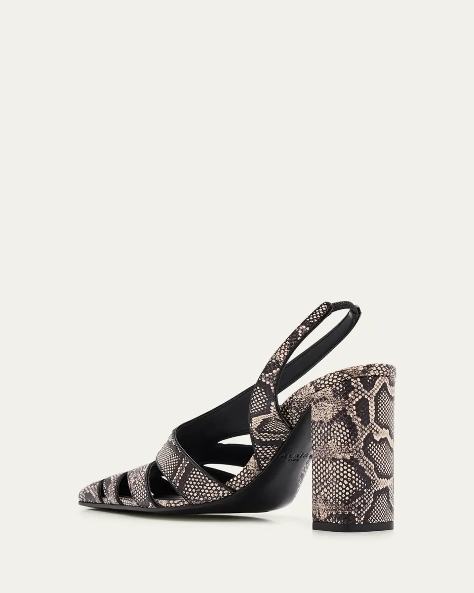 Alaïa Snakeskin Leather Cutout Slingback Pumps | Thumbnail 2 Alaïa Snakeskin Leather Cutout Slingback Pumps | Thumbnail 2