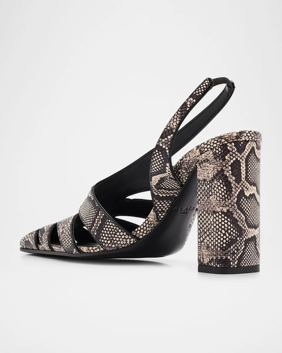 Alaïa Snakeskin Leather Cutout Slingback Pumps | Thumbnail 8 Alaïa Snakeskin Leather Cutout Slingback Pumps | Thumbnail 8