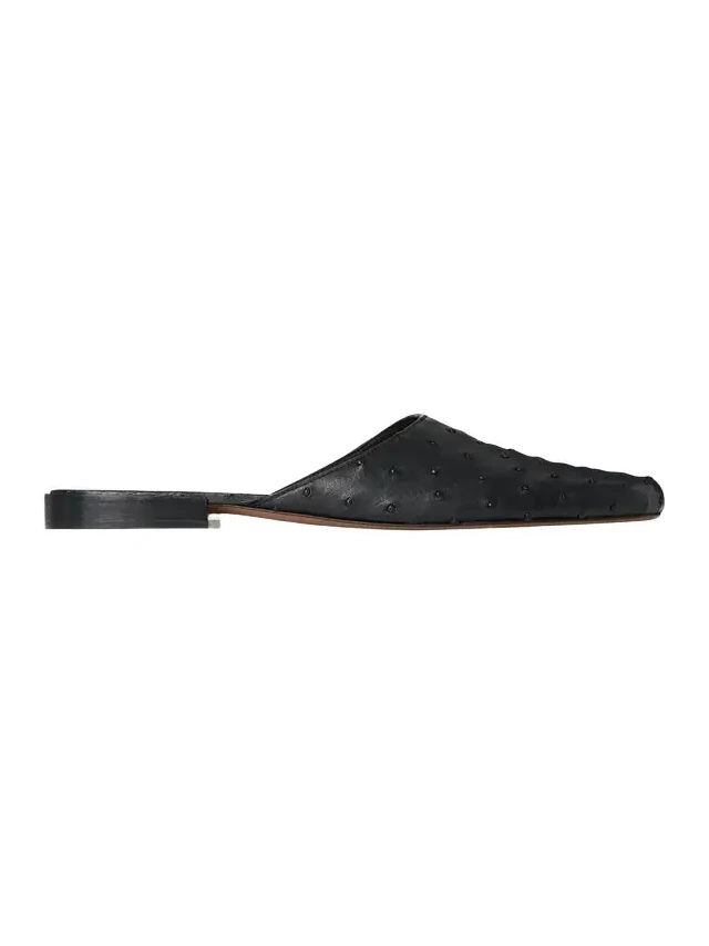 Penelope Ostrich Leather Mules Penelope Ostrich Leather Mules