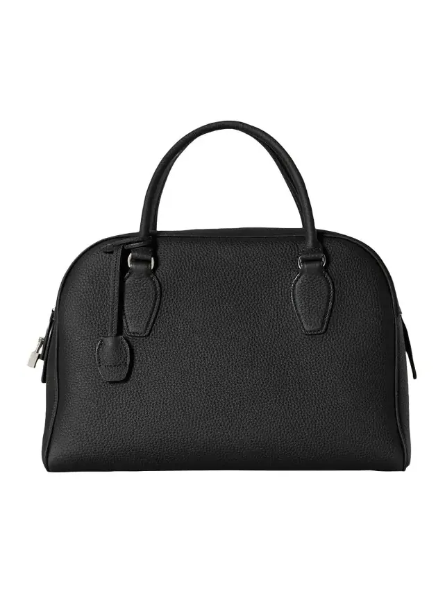 India 12.00 Top-Handle Bowling Bag in Leather