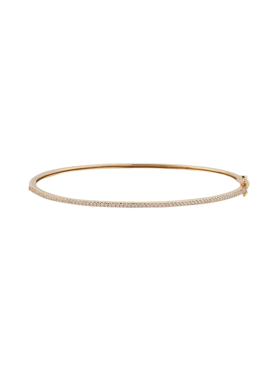 Thin Diamond Hinge Bangle, 7"L Thin Diamond Hinge Bangle, 7"L