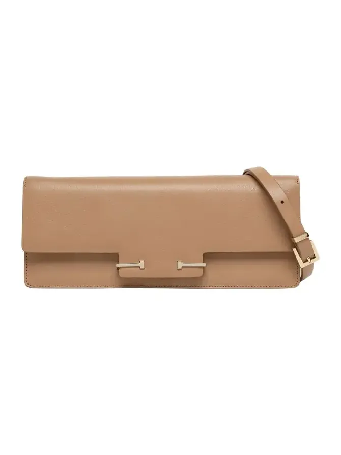 Aube Leather East-West Shoulder Bag