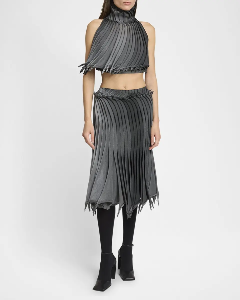Alaïa Sculptural Pleated Crop Halter Top | Thumbnail 6 Alaïa Sculptural Pleated Crop Halter Top | Thumbnail 6