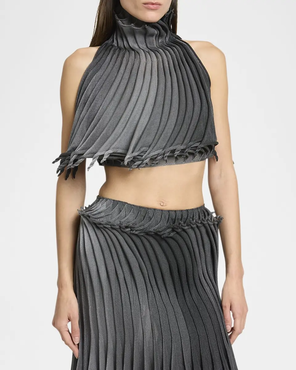 Alaïa Sculptural Pleated Crop Halter Top | Thumbnail 8 Alaïa Sculptural Pleated Crop Halter Top | Thumbnail 8
