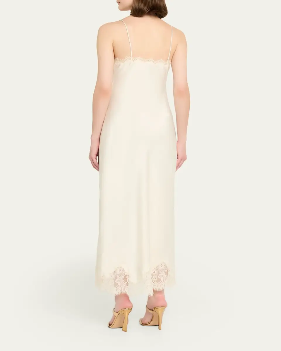 LoveShackFancy Sorone Satin Lace Maxi Slip Dress | Thumbnail 4 LoveShackFancy Sorone Satin Lace Maxi Slip Dress | Thumbnail 4