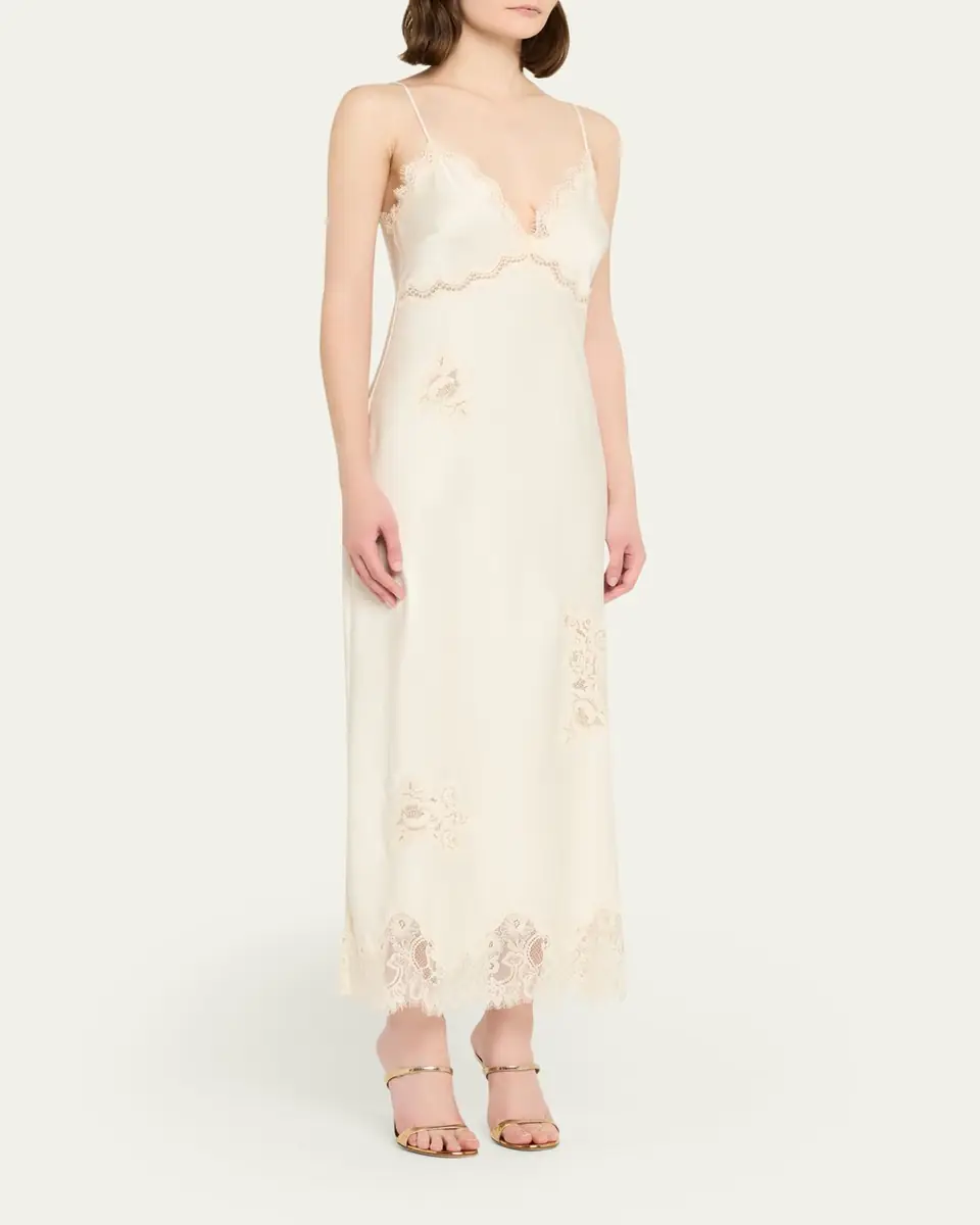 LoveShackFancy Sorone Satin Lace Maxi Slip Dress | Thumbnail 5 LoveShackFancy Sorone Satin Lace Maxi Slip Dress | Thumbnail 5
