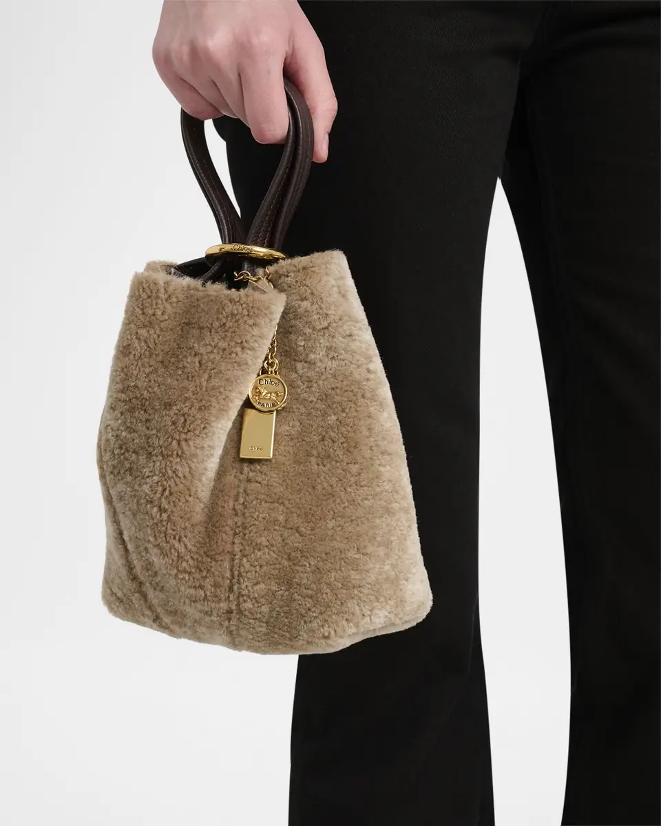 Chloé Spin Mini Shearling Bucket Bag | Thumbnail 6 Chloé Spin Mini Shearling Bucket Bag | Thumbnail 6