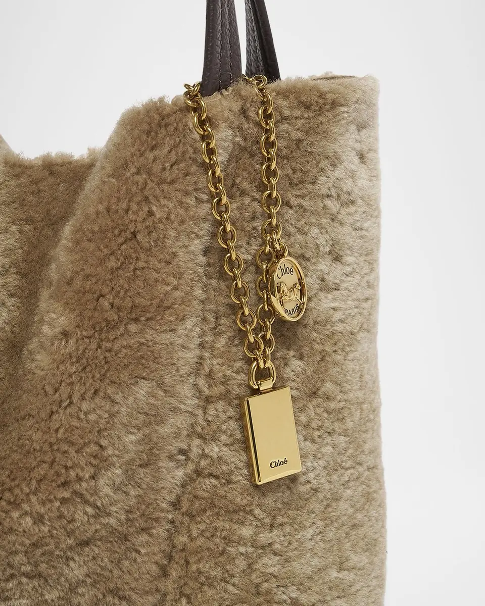 Chloé Spin Mini Shearling Bucket Bag | Thumbnail 10 Chloé Spin Mini Shearling Bucket Bag | Thumbnail 10