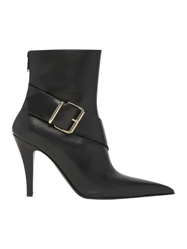Heron Buckle Leather Ankle Booties