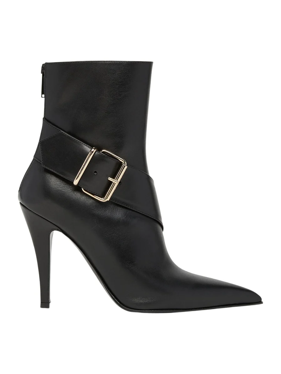 Heron Buckle Leather Ankle Booties