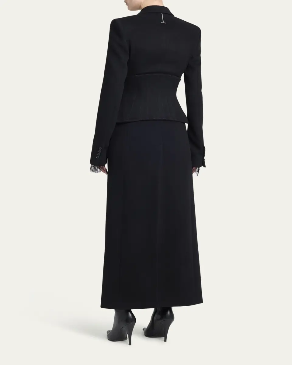 Alexander McQueen Long Corset Wool-Cashmere Coat | Thumbnail 3