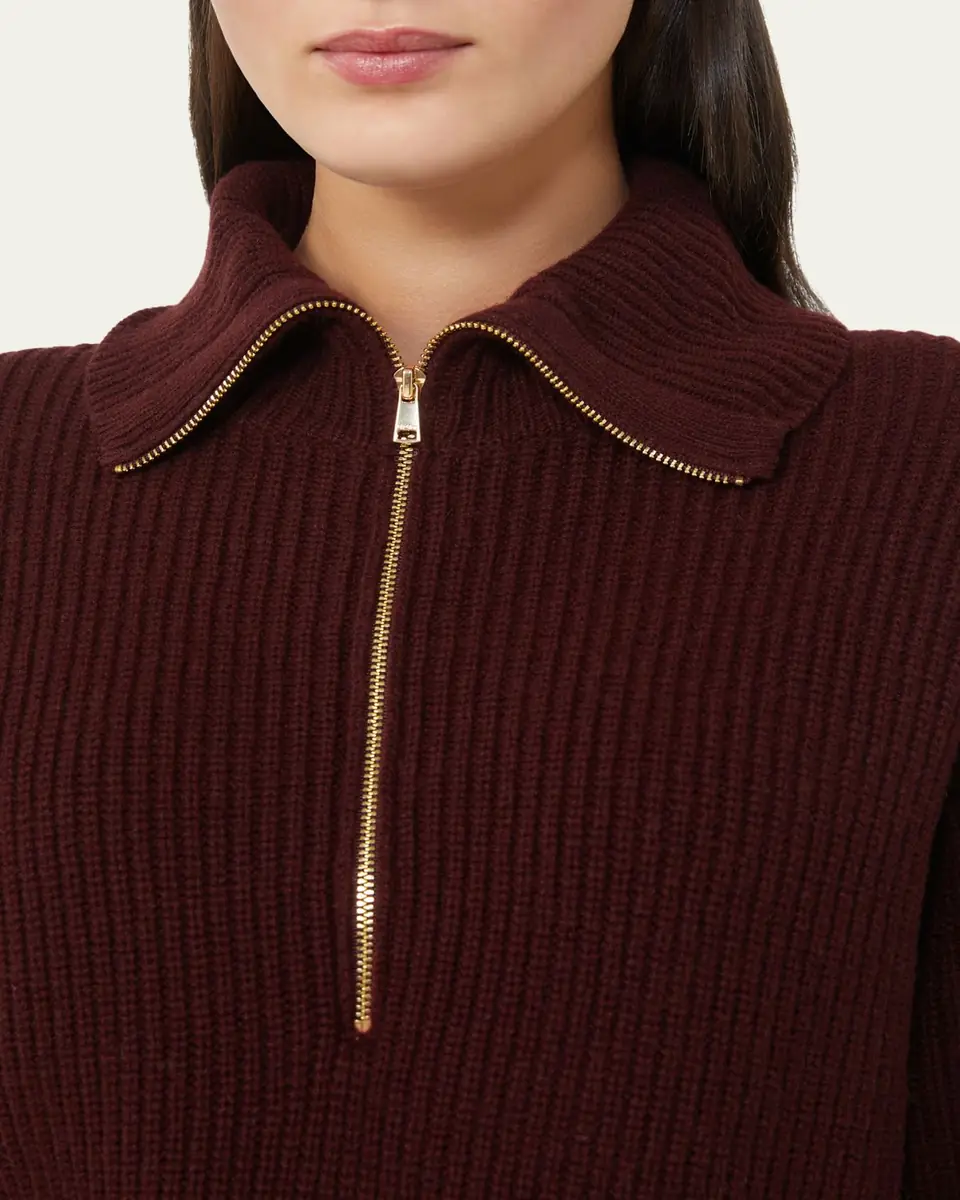 Max Mara Wool-Cashmere Quarter-Zip Sweater | Thumbnail 2 Max Mara Wool-Cashmere Quarter-Zip Sweater | Thumbnail 2
