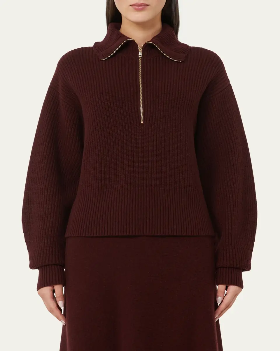 Max Mara Wool-Cashmere Quarter-Zip Sweater | Thumbnail 5 Max Mara Wool-Cashmere Quarter-Zip Sweater | Thumbnail 5
