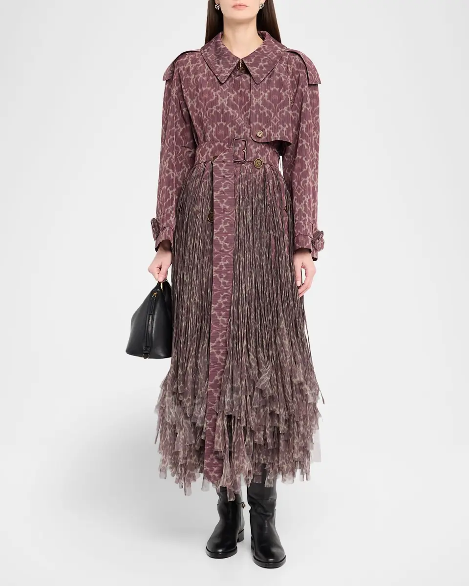 Burberry Fitzrovia Baroque Fringe Long Trench Coat | Thumbnail 6