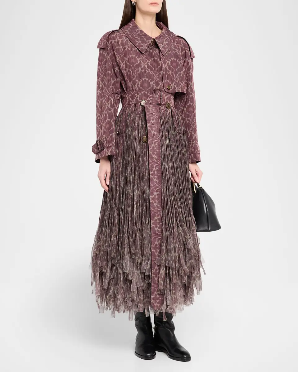 Burberry Fitzrovia Baroque Fringe Long Trench Coat | Thumbnail 8