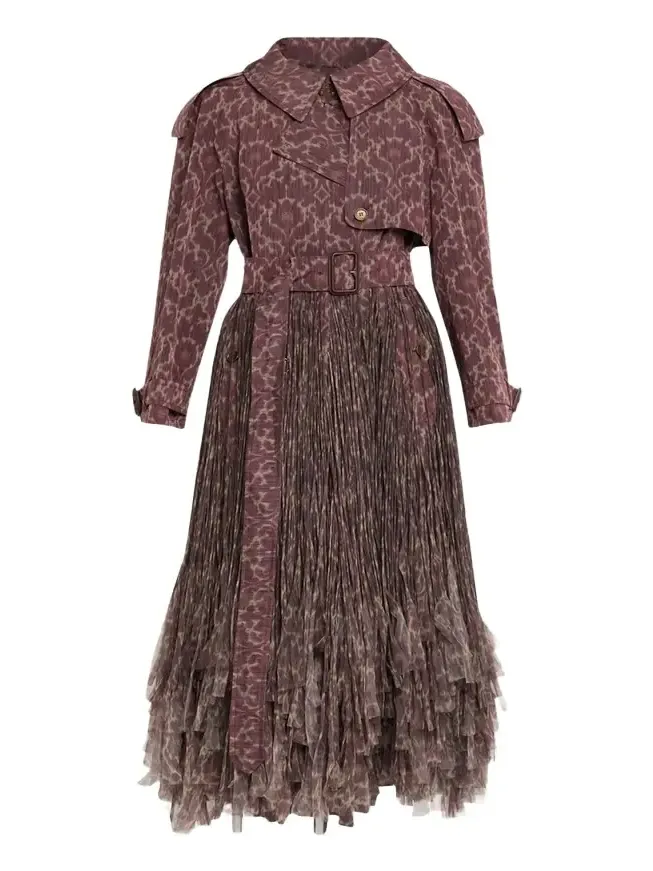 Burberry Fitzrovia Baroque Fringe Long Trench Coat