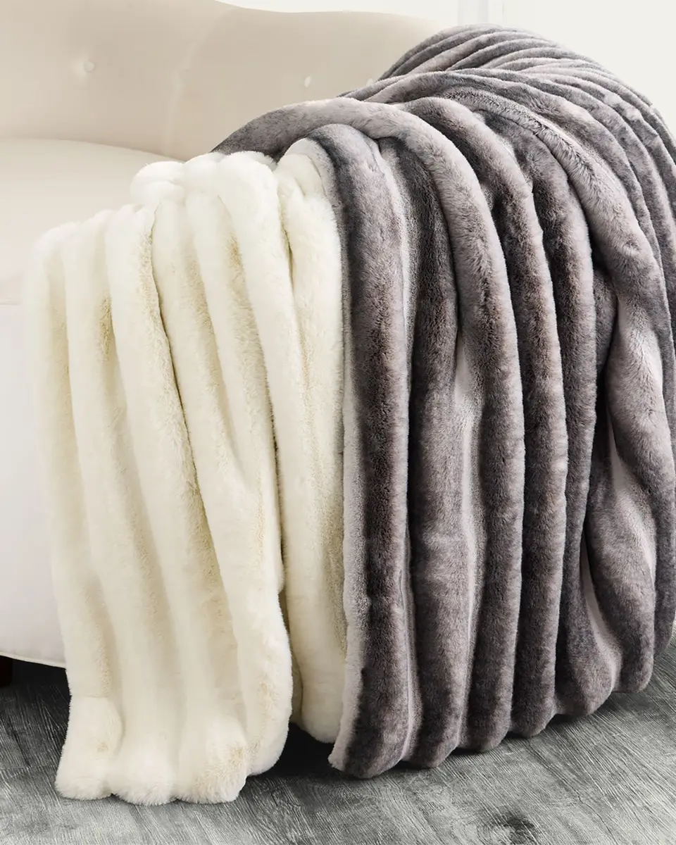Lyla Grant Faux Chinchilla Throw, 60" x 72" | Thumbnail 2