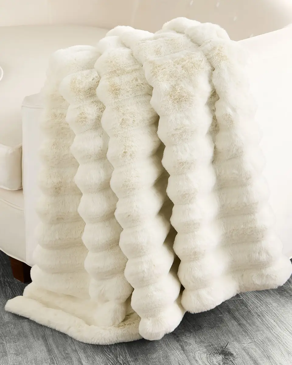 Lyla Grant Faux Chinchilla Throw, 60" x 72" | Image 1 Lyla Grant Faux Chinchilla Throw, 60" x 72" | Image 1