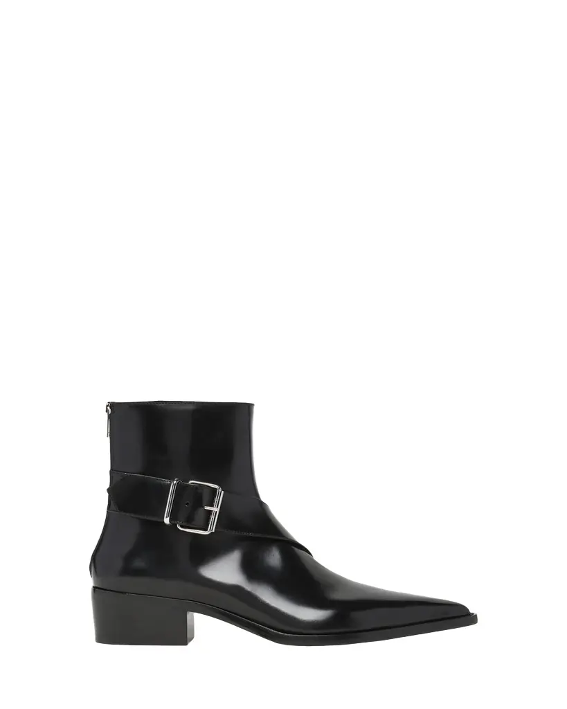 McQueen Men 's Leather Buckle-Strap Zip Ankle Boots | Image 1 McQueen Men 's Leather Buckle-Strap Zip Ankle Boots | Image 1