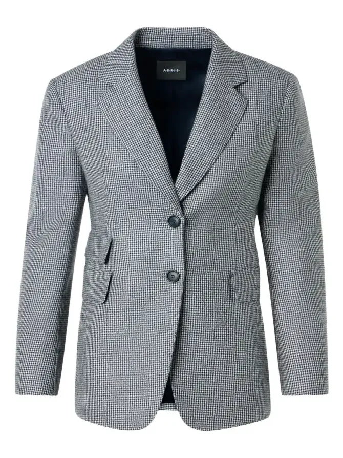 Arie Cashmere Pepita Houndstooth Single-Breasted Jacket