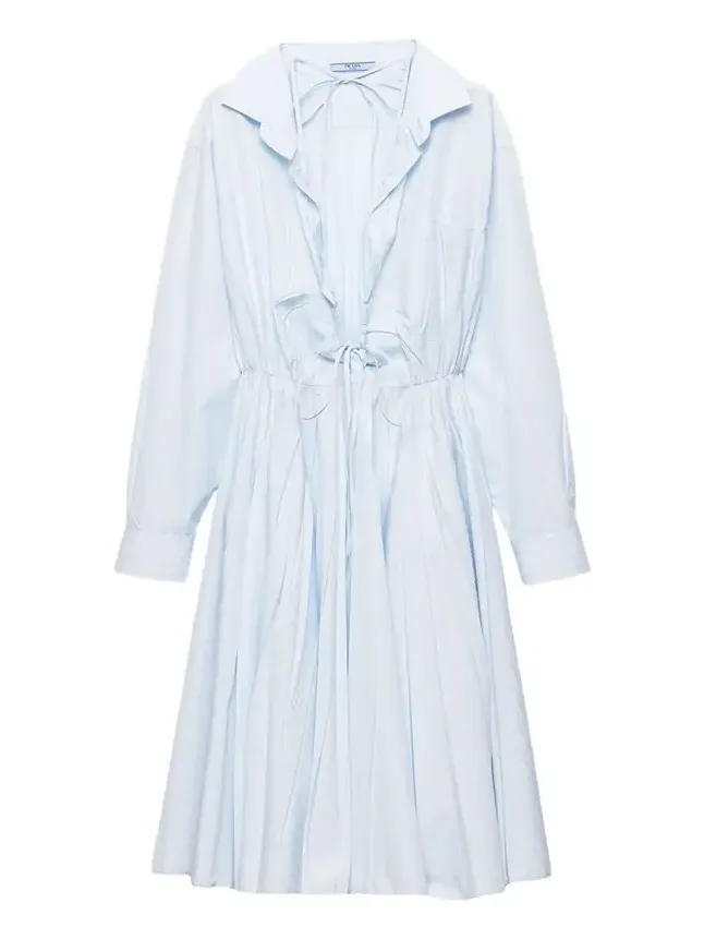 Tie-Front Cotton Shirtdress