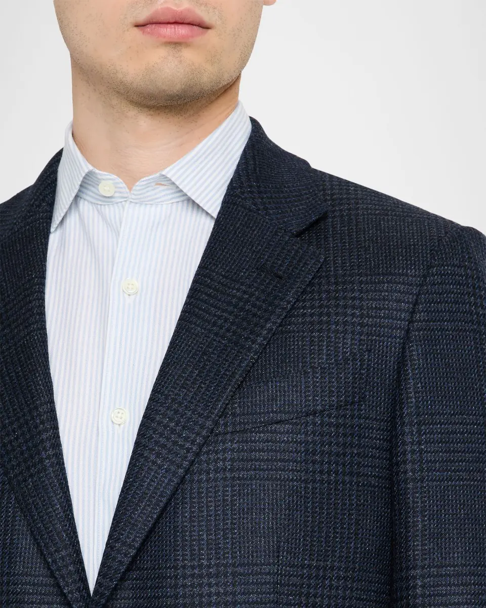 Zegna Men's Oasi Cashmere Glen Plaid Two-Button Sport Coat | Thumbnail 4 Zegna Men's Oasi Cashmere Glen Plaid Two-Button Sport Coat | Thumbnail 4