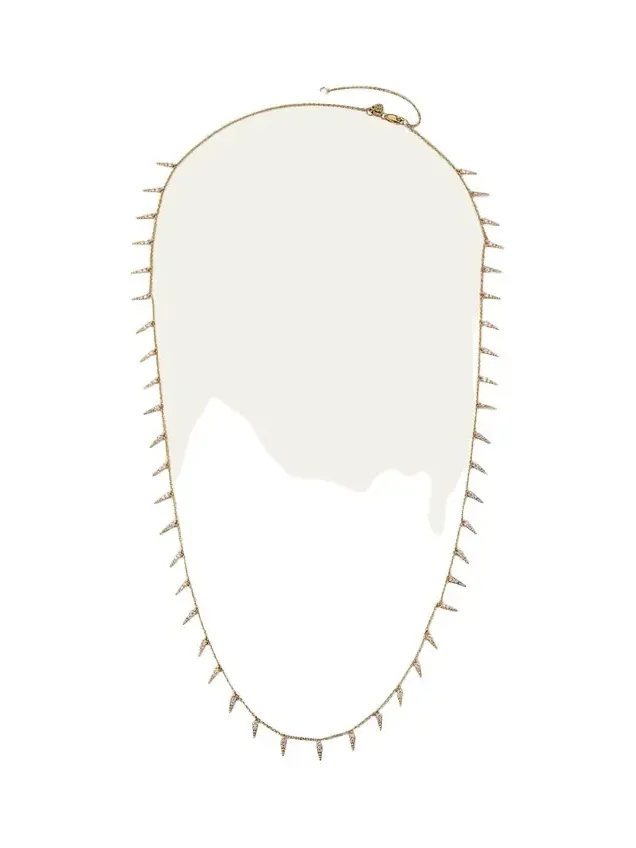 14K Gold & Diamond Large Fringe Necklace