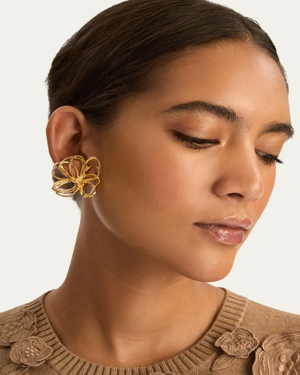 Oscar de la Renta Wire Flower Stud Earrings | Thumbnail 2 Oscar de la Renta Wire Flower Stud Earrings | Thumbnail 2