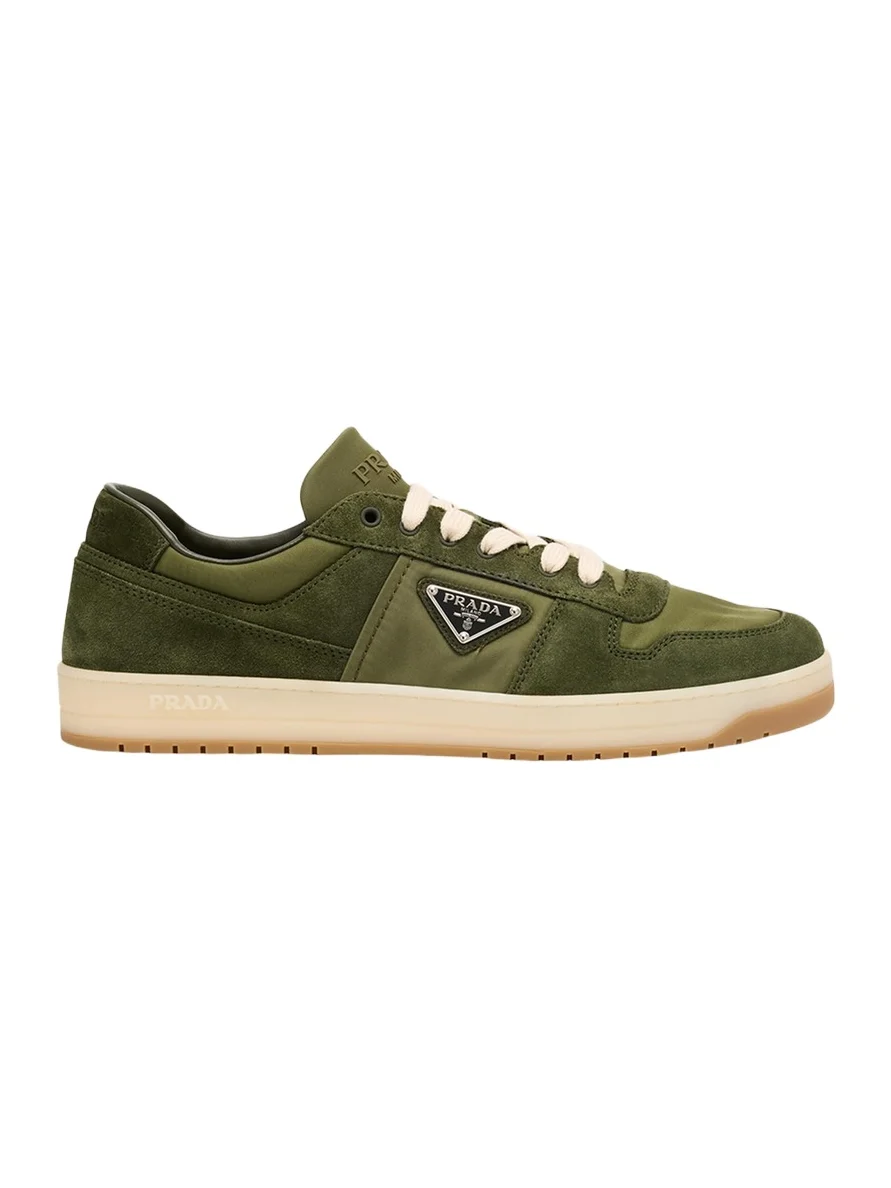 Prada Men's Downtown Nylon and Suede Low-Top Sneakers