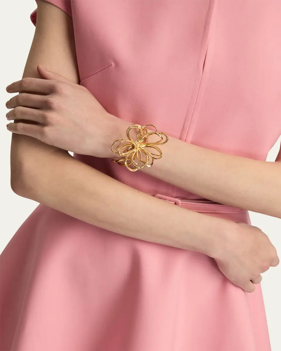 Oscar de la Renta Wire Flower Cuff Bracelet | Thumbnail 3