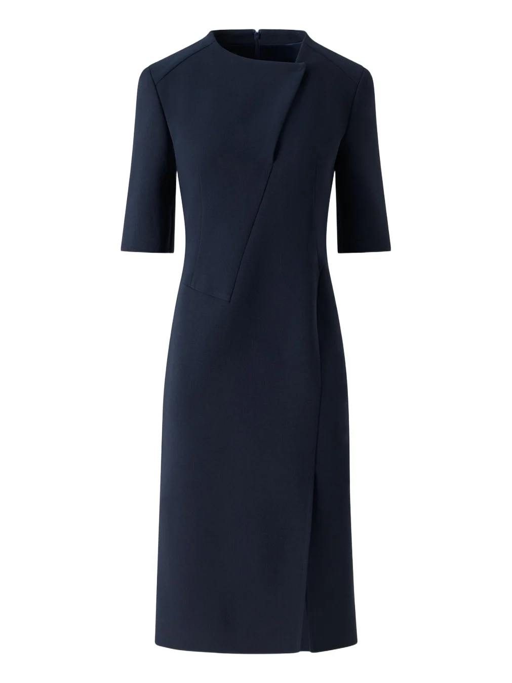 Asymmetric Slit Short-Sleeve Midi Dress Asymmetric Slit Short-Sleeve Midi Dress