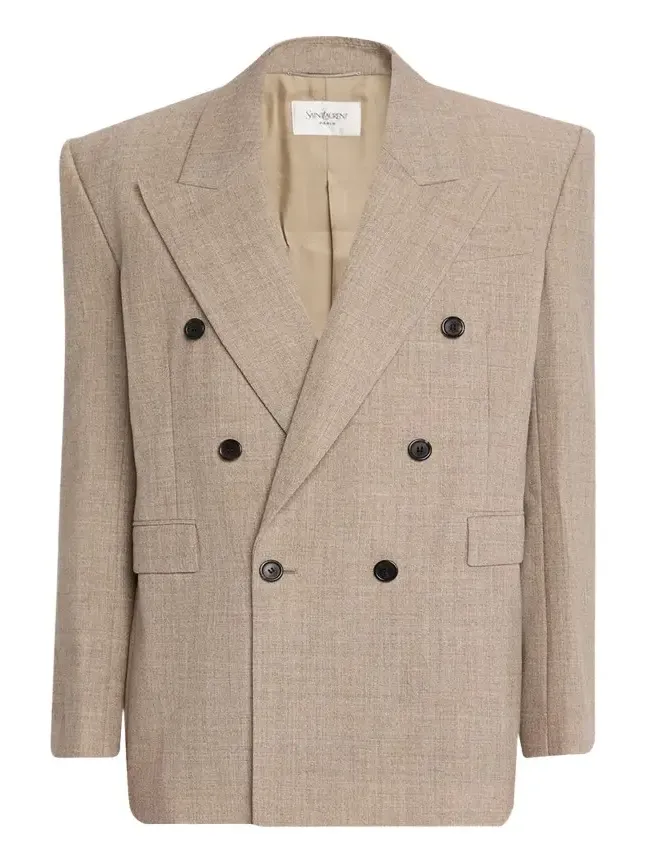 Saint Laurent Men's Double-Breasted Blazer Jacket