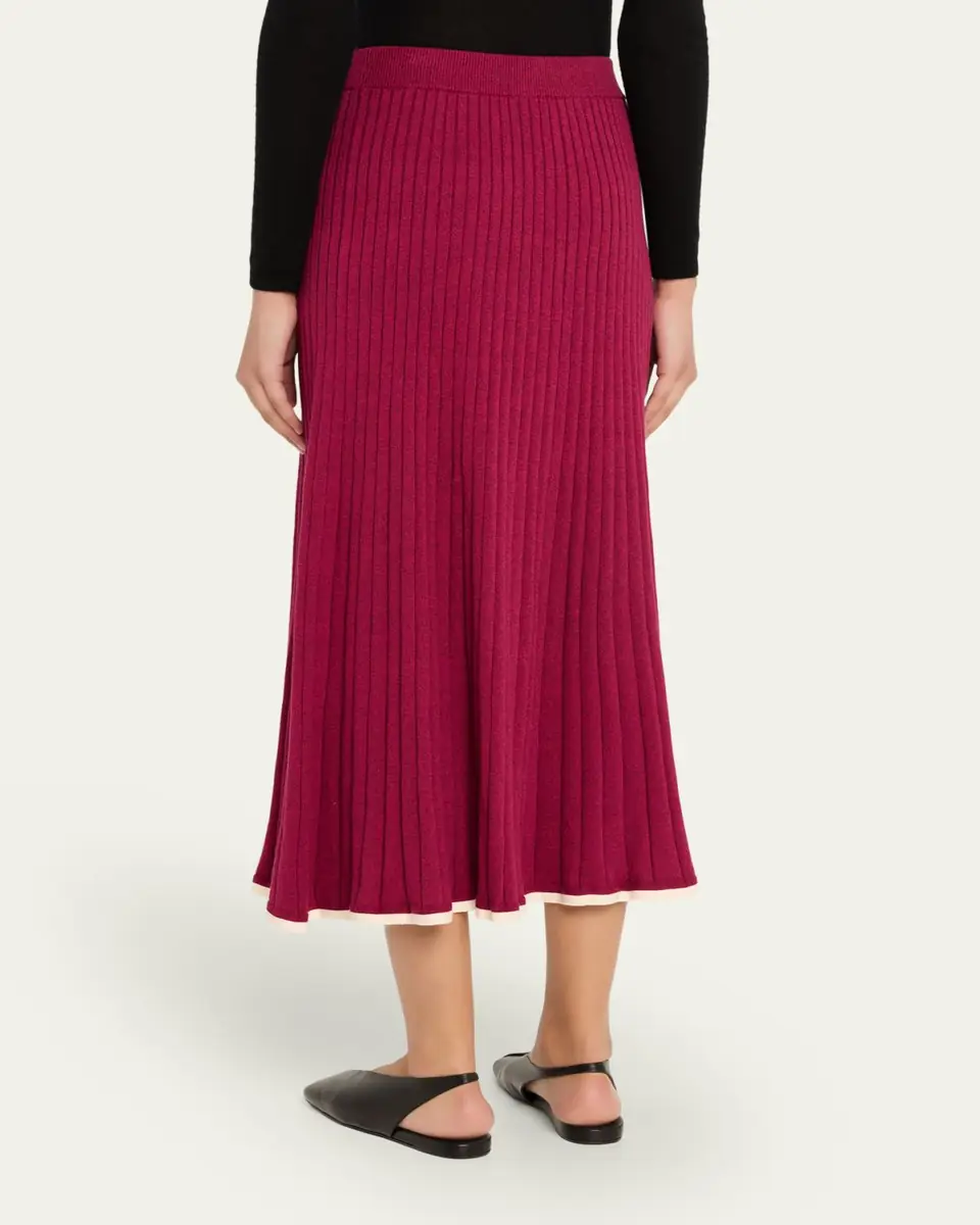 ANNA QUAN Felicia Rib-Knit Midi Skirt | Thumbnail 3