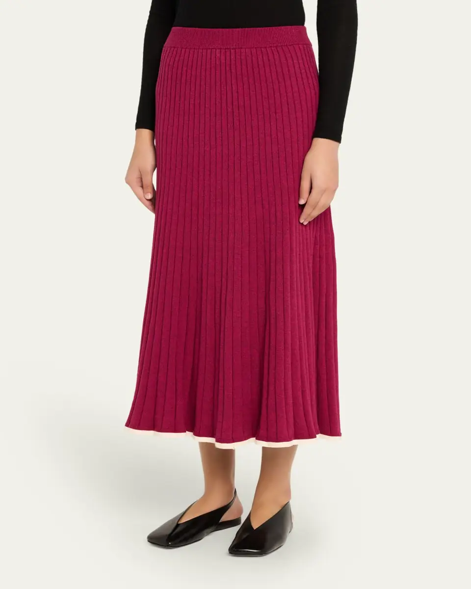 ANNA QUAN Felicia Rib-Knit Midi Skirt | Thumbnail 4