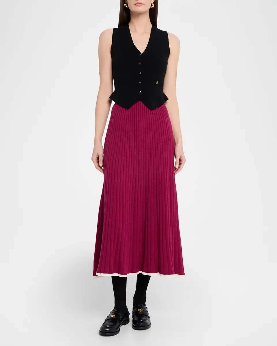ANNA QUAN Felicia Rib-Knit Midi Skirt | Thumbnail 8