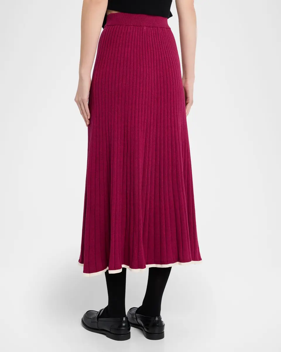 ANNA QUAN Felicia Rib-Knit Midi Skirt | Thumbnail 9