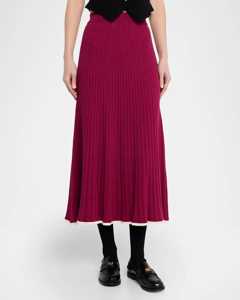 ANNA QUAN Felicia Rib-Knit Midi Skirt | Thumbnail 10