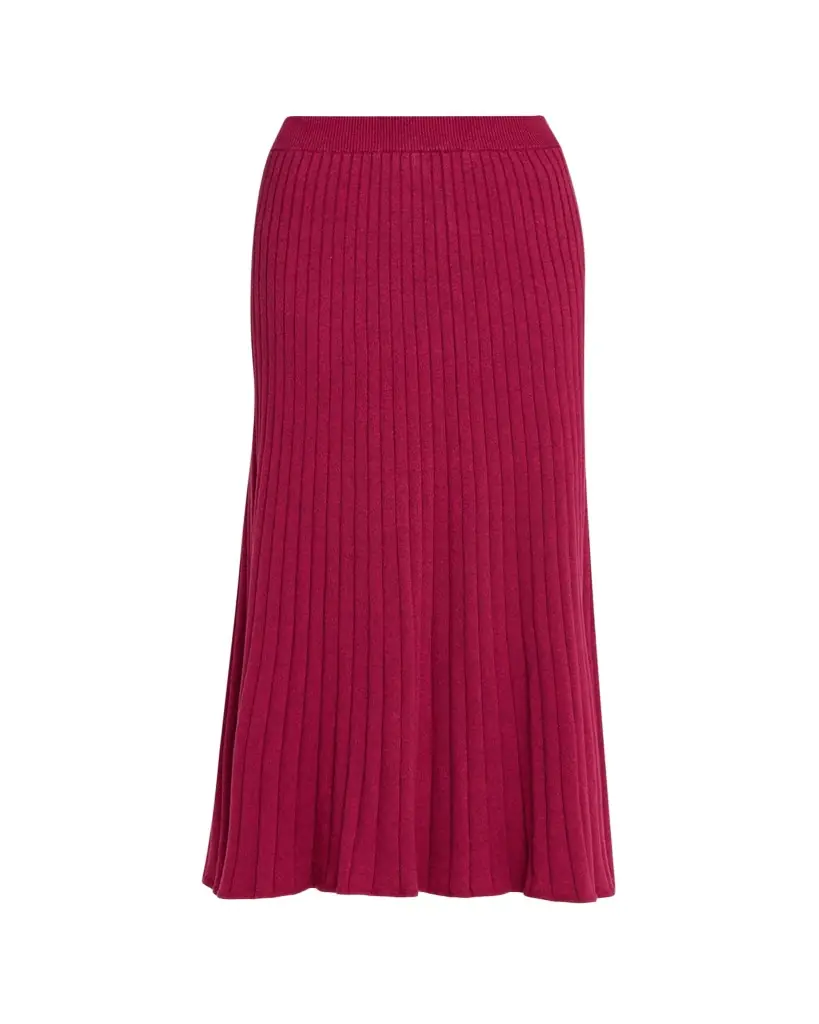ANNA QUAN Felicia Rib-Knit Midi Skirt