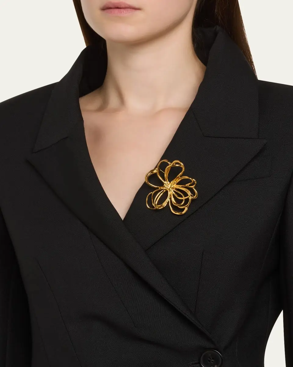 Oscar de la Renta Large Wire Flower Brooch | Thumbnail 2