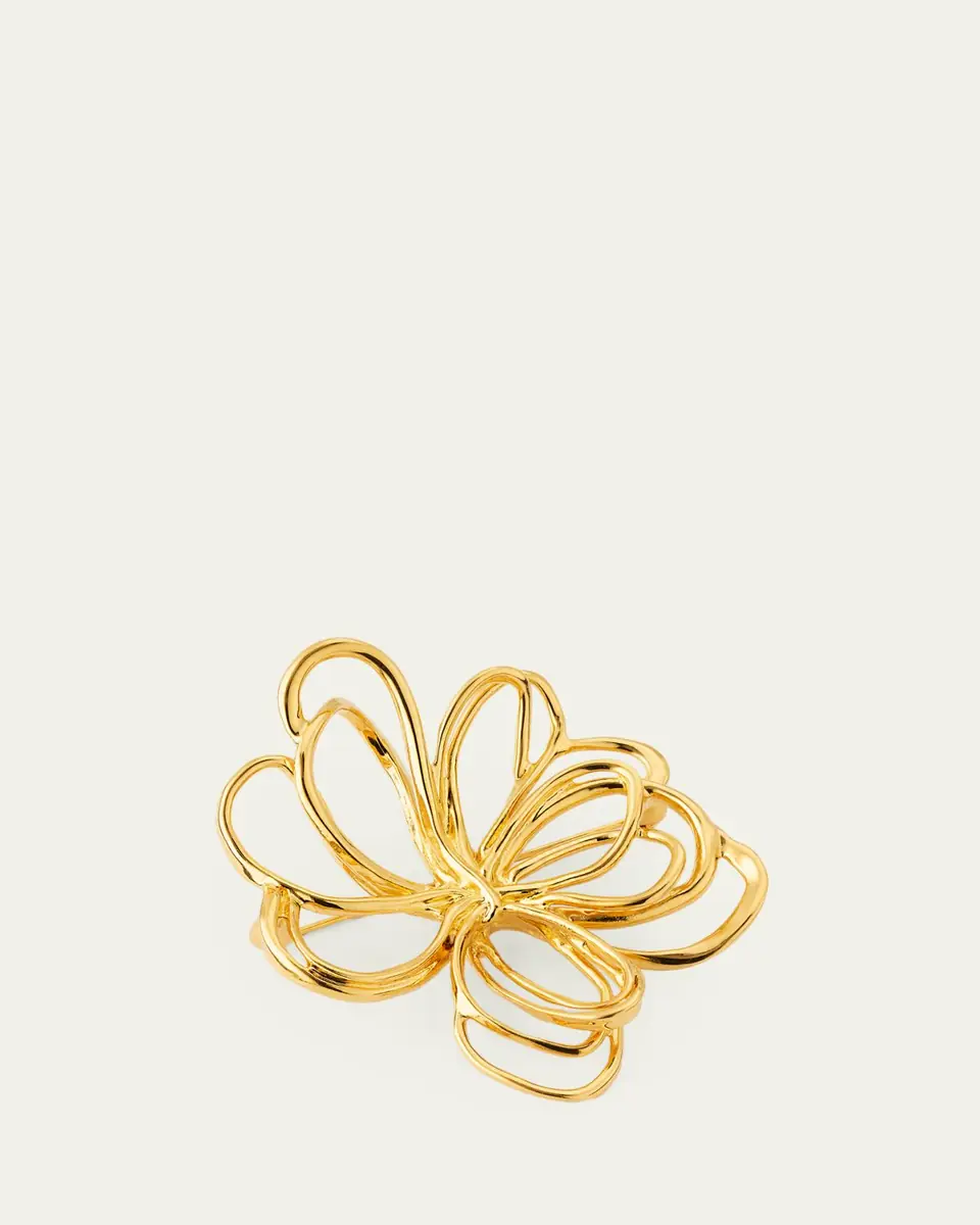 Oscar de la Renta Large Wire Flower Brooch | Thumbnail 3