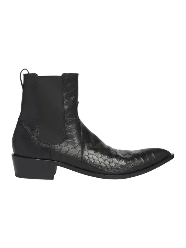 Tom Ford Men's Python-Embossed Leather Boots