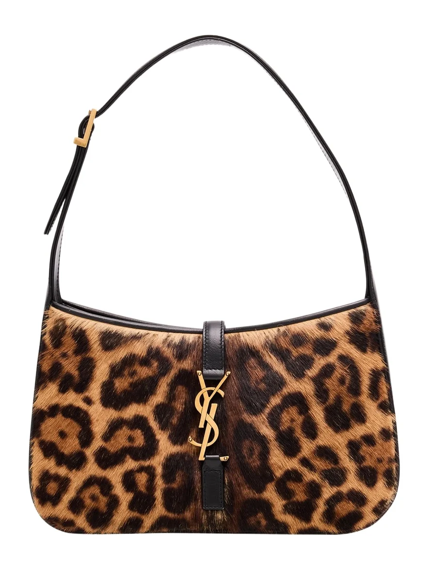 Le 5 A 7 Shoulder Bag in Leopard-Print Calf Hair