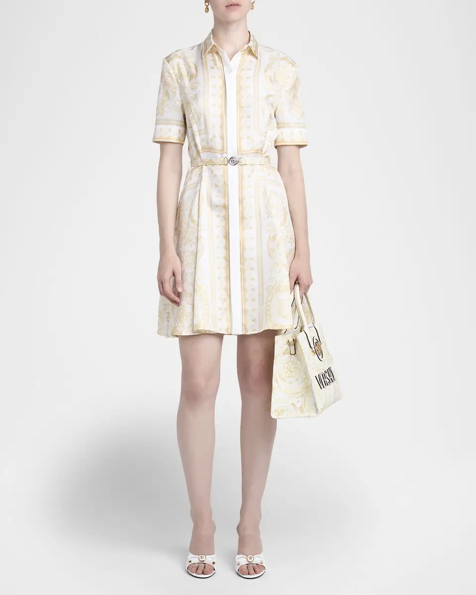 Versace Barocco Silk Twill Mini Dress | Thumbnail 6 Versace Barocco Silk Twill Mini Dress | Thumbnail 6