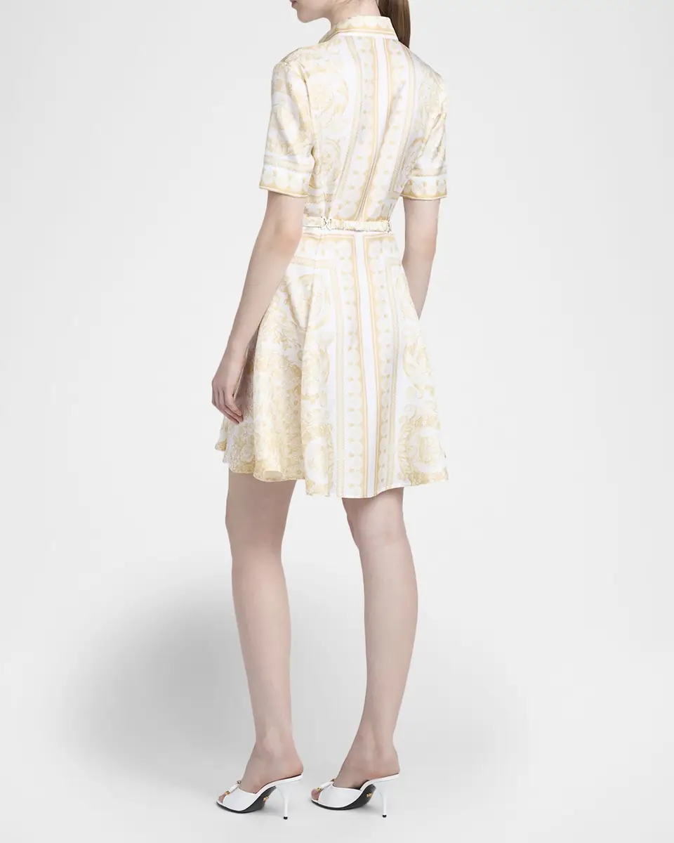 Versace Barocco Silk Twill Mini Dress | Thumbnail 7 Versace Barocco Silk Twill Mini Dress | Thumbnail 7